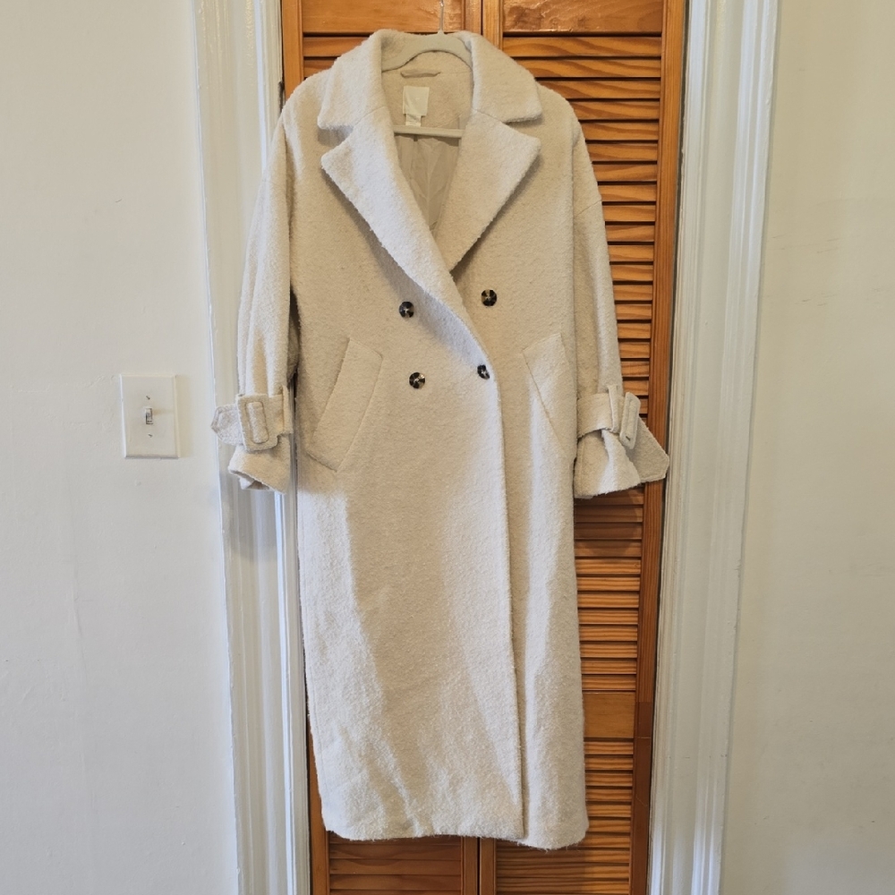 H&M Cream Wool Blend Coat